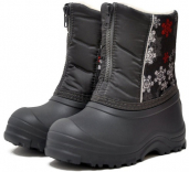 2-016-P08 Серый принт снежинки/серый МОНО 30/31-8 Nordman Joy П/сапоги Повсед Сноубутсы Иск.мат, Иск.мех, ЭВА Зима жен