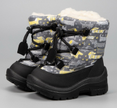 1-2082-P01 серый т. 81 / BADGER DOGS МОНО 23-8 Nordman Mini П/сапоги Повсед Дутики Иск.мат, Нат.шерсть, ПУ (100% ПУ) Зима Муж