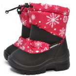 1-012-Р04 Темно-розовые со снежинками МОНО 24-8 Nordman Mini П/сапоги Повсед Дутики Иск.мат, Нат.шерсть, ПУ (100% ПУ) Зима жен