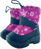 1-012-Р06 Темно-розовые со снежинкам,Rip-stop МОНО 23-8 Nordman Mini П/сапоги Повсед Дутики Иск.мат, Нат.шерсть, ПУ (100% ПУ) Зима жен