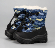 1-2082-P02 синий т. 2 / BADGER DOGS МОНО 22-8 Nordman Mini П/сапоги Повсед Дутики Иск.мат, Нат.шерсть, ПУ (100% ПУ) Зима Муж