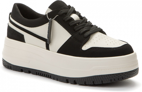 847120/07-02 св.бежевый/черный 36-1,37-2,38-2,39-1,40-1,41-1 Keddo П/ботинки Актив.отдых Кроссовки Иск.мат, Текстиль, ПУ В/О жен