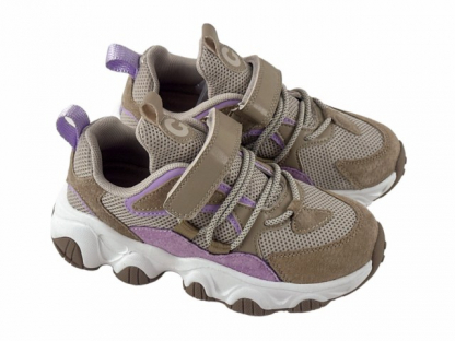 92-055B Бежевый / розовый 32-2,33-2,34-2,35-2,36-2,37-2 Indigo kids П/ботинки Актив.отдых Кроссовки Иск.мат, Текстиль, ЭВА / ТЭП В/О жен