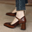 CC3719_JGN-04-1 Темно-коричневый 35-1,36-2,37-3,38-4,39-3,40-2 Liza Li's Studio Туфли Повсед Mary Jane Иск.мат, Иск.кожа, Резина Лето жен