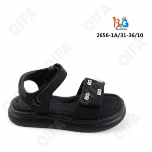 RC51_W2656-1A Чёр Boys and Girls Туфли Повсед Сандалии Иск.мат, Иск.кожа, ПВХ (PVC-Поливинилхлорид) Лето жен