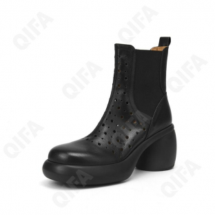 CC4419_D27-CZ-858_750-1 Чёр 36-1,37-1,38-2,39-1,40-1 POPOWOKE Ботинки Повсед Челси Нат.кожа, Кожподклад, ПУ-Нитрил (Полиуретан-Нитрил) Лето жен