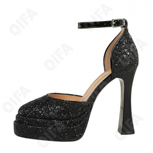 CC4419_DS9275-1 Чёр 36-1,37-1,38-2,39-1,40-1 POPOWOKE Туфли Празд Ankle Strap Иск.мат, Иск.кожа, Резина Лето жен
