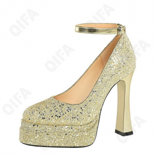 CC4419_DS8325-4 золотой 36-1,37-1,38-2,39-1,40-1 POPOWOKE Туфли Празд Ankle Strap Иск.мат, Иск.кожа, Резина Лето жен