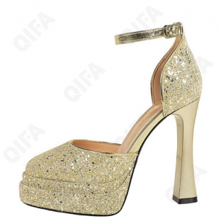 CC4419_DS9275-4 золотой 36-1,37-1,38-2,39-1,40-1 POPOWOKE Туфли Празд Ankle Strap Иск.мат, Иск.кожа, Резина Лето жен
