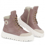 м 4-2237 пыльно-розовый 33-2,34-2,35-2 Лель Ботинки Повсед Дерби Нат.кожа, Нат.мех, ТЭП Зима жен