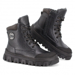 м 4-2237 Чёр 33-2,34-2,35-2 Лель Ботинки Повсед Дерби Нат.кожа, Нат.мех, ТЭП Зима жен