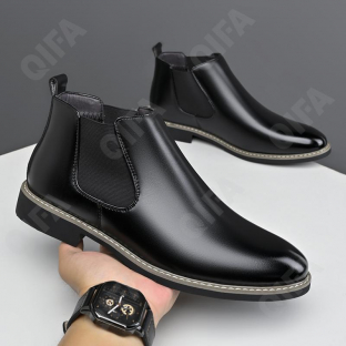 CC4329_BJ7809-1 Чёр 42-1,43-1,44-2,45-2,46-1,47-1 C A i C A iLAi Ботинки Повсед Челси Нат.кожа, Иск.кожа, Резина В/О Муж