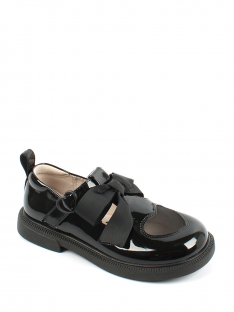 AL 14582 Чёр 32-1,33-1,34-1,35-1,36-1,37-1 Antilopa Туфли Школа T-STRAP Иск.мат, Кожподклад, полим.мат Лето жен