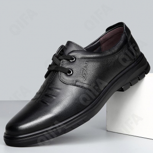 CC4114_SXN6881-1 Чёр 40-1,41-2,42-2,43-3,44-2 ELANHUO П/ботинки Повсед Дерби Нат.кожа, Кожподклад, Резина В/О Муж