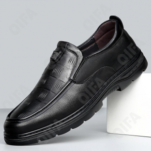 CC4114_SXN1558-1 Чёр 40-1,41-2,42-2,43-3,44-2 ELANHUO П/ботинки Повсед Слипоны Нат.кожа, Кожподклад, Резина В/О Муж