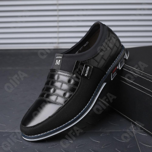 CC4114_S3286-L1 Чёр 44-3,45-3,46-2,47-1,48-1 ELANHUO П/ботинки Повсед Слиперы Иск.мат, Иск.кожа, Резина В/О Муж