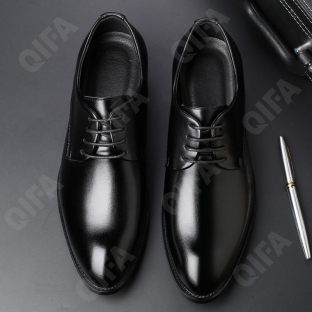CC4114_S2091-L1 Чёр 44-3,45-3,46-2,47-1,48-1 ELANHUO П/ботинки Повсед Дерби Иск.мат, Иск.кожа, Резина В/О Муж