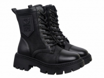 58-0320B2 Чёр 34-2,35-2,36-2,37-2,38-2 Indigo kids Ботинки Повсед Дерби Иск.мат, Байка/Флис, ТЭП В/О жен