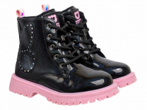 51-840B2 Чёрный / розовый 28-2,29-2,30-2,31-2,32-2,33-2 Indigo kids Ботинки Повсед Дерби Иск.мат, Байка/Флис, ТЭП В/О жен