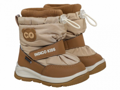 70-0005M2 Беж 22-2,23-2,24-2,25-2 Indigo kids П/сапоги Повсед Дутики Иск.мат, Мемб/нат.шерсть, ТЭП Зима Муж