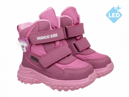 71-0090A2 Роз 24-2,25-2,26-2,27-2,28-2 Indigo kids Ботинки Повсед Оксфорд Иск.мат, Мемб/нат.шерсть, ТЭП Зима жен