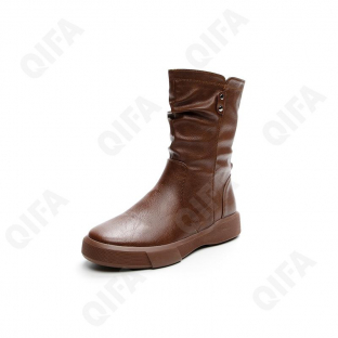 CC4061_8113-2 Темно-коричневый 36-1,37-1,38-1,39-1,40-1,41-1,42-1,43-1 AVILA П/сапоги Повсед Веллингтон Нат.кожа, Текстиль, Резина В/О жен