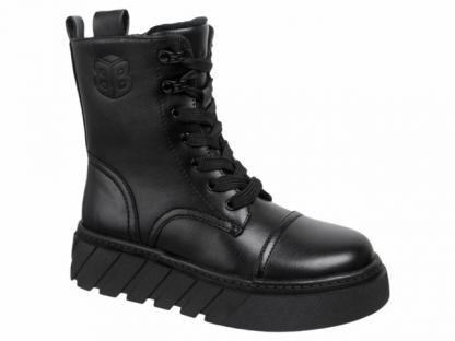 52-2065G Чёр 33-2,34-2,35-2,36-2,37-2,38-2 Indigo kids Ботинки Повсед Дерби Нат.кожа, Байка/Флис, ТЭП В/О жен