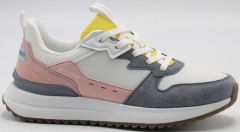 F7721-6 бежевый/розовый 36-1,37-2,38-2,39-2,40-1 Strobbs П/ботинки Актив.отдых Кроссовки Нат.кожа, Текстиль, ЭВА,Резина,ТПУ вставка В/О жен