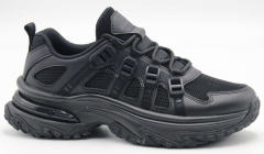 F7729-3 Чёр 36-1,37-2,38-2,39-2,40-1 Strobbs П/ботинки Актив.отдых Кроссовки Иск.мат, Текстиль, ПУ,ТПУ вставка В/О жен