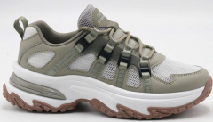 F7729-19 хаки 36-1,37-2,38-2,39-2,40-1 Strobbs П/ботинки Актив.отдых Кроссовки Иск.мат, Текстиль, ПУ,ТПУ вставка В/О жен