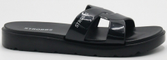 F7751-3 Чёр 36-1,37-2,38-2,39-2,40-1 Strobbs Туфли Пляж Шлепанцы/Пантолеты ПВХ, Без подклада, ЭВА Лето жен