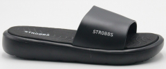 F7753-3 Чёр 36-1,37-2,38-2,39-2,40-1 Strobbs Туфли Пляж Шлепанцы/Пантолеты ПВХ, Без подклада, ЭВА Лето жен