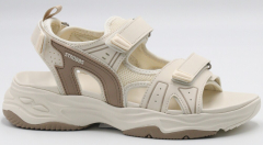 F7765-16 Беж 36-1,37-2,38-2,39-2,40-1 Strobbs Туфли Пляж Сандалии Иск.мат, Текстиль, ЭВА,Резина Лето жен