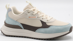 F7720-14 Бежевый/Голубой 36-1,37-2,38-2,39-2,40-1 Strobbs П/ботинки Актив.отдых Кроссовки Нат.кожа, Текстиль, ЭВА,Резина,ТПУ вставка В/О жен