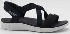F7763-3 Чёр 36-1,37-2,38-2,39-2,40-1 Strobbs Туфли Повсед Сандалии Текстиль, Текстиль, ЭВА Лето жен