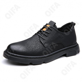 CC4114_U8323-1M Чёр 40-1,41-2,42-2,43-3,44-2 ELANHUO П/ботинки Повсед Дерби Иск.мат, Иск.кожа, Резина В/О Муж