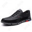 CC4114_U8766-1L Чёр 44-3,45-3,46-2,47-1,48-1 ELANHUO П/ботинки Повсед Оксфорд Иск.мат, Иск.кожа, Резина В/О Муж