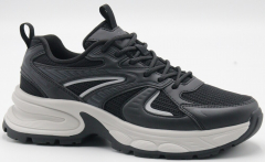 F7719-3 Чёр 36-1,37-2,38-2,39-2,40-1 Strobbs П/ботинки Актив.отдых Кроссовки Иск.мат, Текстиль, ПУ,ТПУ вставка В/О жен