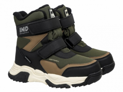 74-0705A2 Хаки / чёрный 34-2,35-2,36-3,37-3 Indigo kids Ботинки Повсед Оксфорд Softshell, Мемб/нат.шерсть, ЭВА / ТЭП Зима Муж