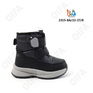 RC51_W2315-8A Чёр 22-1,23-1,24-2,25-2,26-1,27-1 Boys and Girls П/сапоги Повсед Дутики Иск.мат, Нат.шерсть, ТПР (TPR-Термопластичная резина) Зима Муж