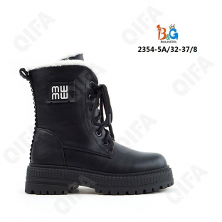 RC51_W2354-5A Чёр МОНО Кол-во-1 Boys and Girls Ботинки Повсед Дерби Иск.мат, Нат.шерсть, ТПР (TPR-Термопластичная резина) Зима жен