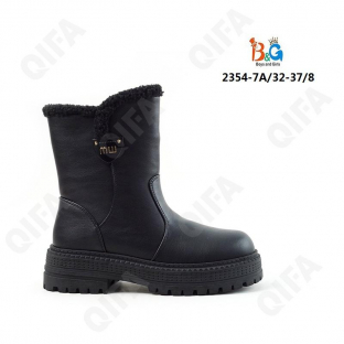 RC51_W2354-7A Чёр МОНО Кол-во-1 Boys and Girls Ботинки Повсед Веллингтон Иск.мат, Нат.шерсть, ТПР (TPR-Термопластичная резина) Зима жен