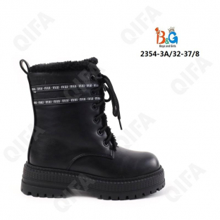 RC51_W2354-3A Чёр МОНО Кол-во-1 Boys and Girls Ботинки Повсед Дерби Иск.мат, Нат.шерсть, ТПР (TPR-Термопластичная резина) Зима жен