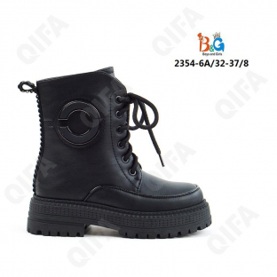 RC51_W2354-6A Чёр МОНО Кол-во-1 Boys and Girls Ботинки Повсед Дерби Иск.мат, Нат.шерсть, ТПР (TPR-Термопластичная резина) Зима жен
