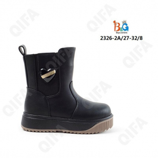 RC51_W2326-2A Чёр МОНО Кол-во-1 Boys and Girls П/сапоги Повсед Веллингтон Иск.мат, Иск.шерсть, ТПР (TPR-Термопластичная резина) Зима жен