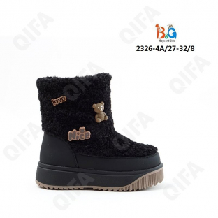 RC51_W2326-4A Чёр МОНО Кол-во-1 Boys and Girls П/сапоги Повсед Дутики Иск.мат, Нат.шерсть, ТПР (TPR-Термопластичная резина) Зима жен