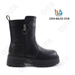 RC51_W2354-8A Чёр МОНО Кол-во-1 Boys and Girls Ботинки Повсед Веллингтон Иск.мат, Нат.шерсть, ТПР (TPR-Термопластичная резина) Зима жен