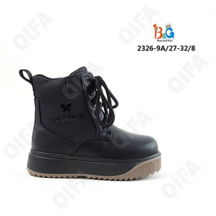 RC51_W2326-9A Чёр МОНО Кол-во-1 Boys and Girls Ботинки Повсед Дерби Иск.мат, Нат.шерсть, ТПР (TPR-Термопластичная резина) Зима жен