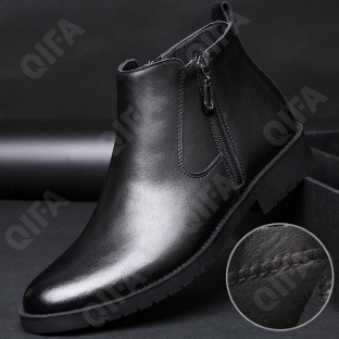 CC4114_W116-1 Чёр 38-2,39-2,40-2,41-2,42-2 ELANHUO Ботинки Повсед Веллингтон Нат.кожа, Кожподклад, Резина В/О Муж