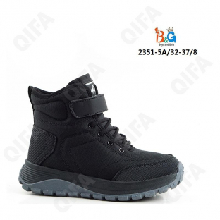 RC51_2351-5A Чёр 32-1,33-1,34-2,35-2,36-1,37-1 Boys and Girls Ботинки Повсед Оксфорд Иск.мат, Иск.мех, ТПР (TPR-Термопластичная резина) Зима Муж